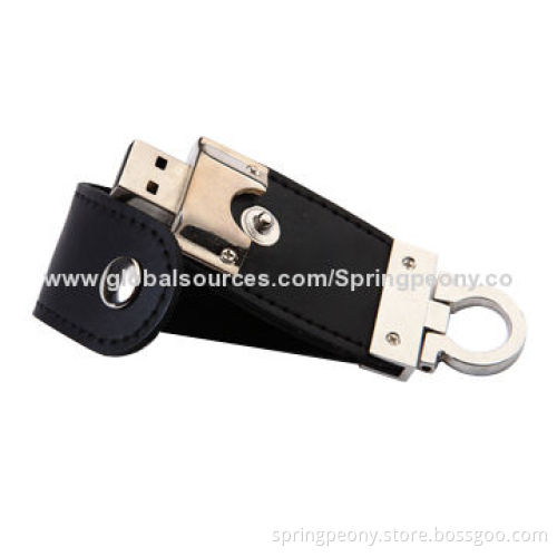 Black, small, leather USB driver as gifts